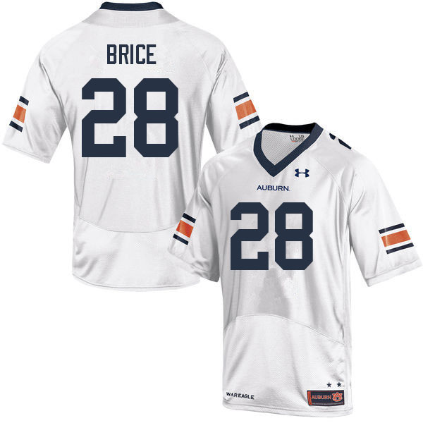 Men #28 Hayden Brice Auburn Tigers College Football Jerseys Sale-White